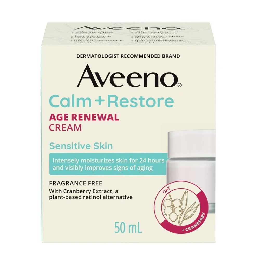 3/$40 Aveeno Calm + Restore Age Renewal Face Cream